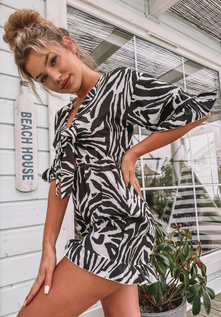 Wild Beauty Jumpsuit Black & White one size - Image 5