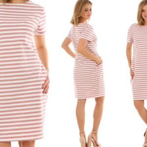 White and pink striped dresses S/M