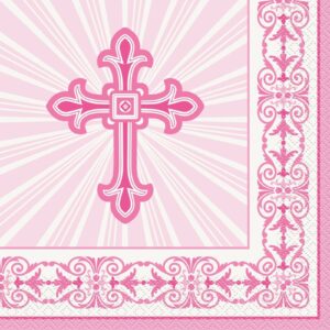 Girls 1st First Holy Communion Party Tableware Decorations Supplies Pink + White