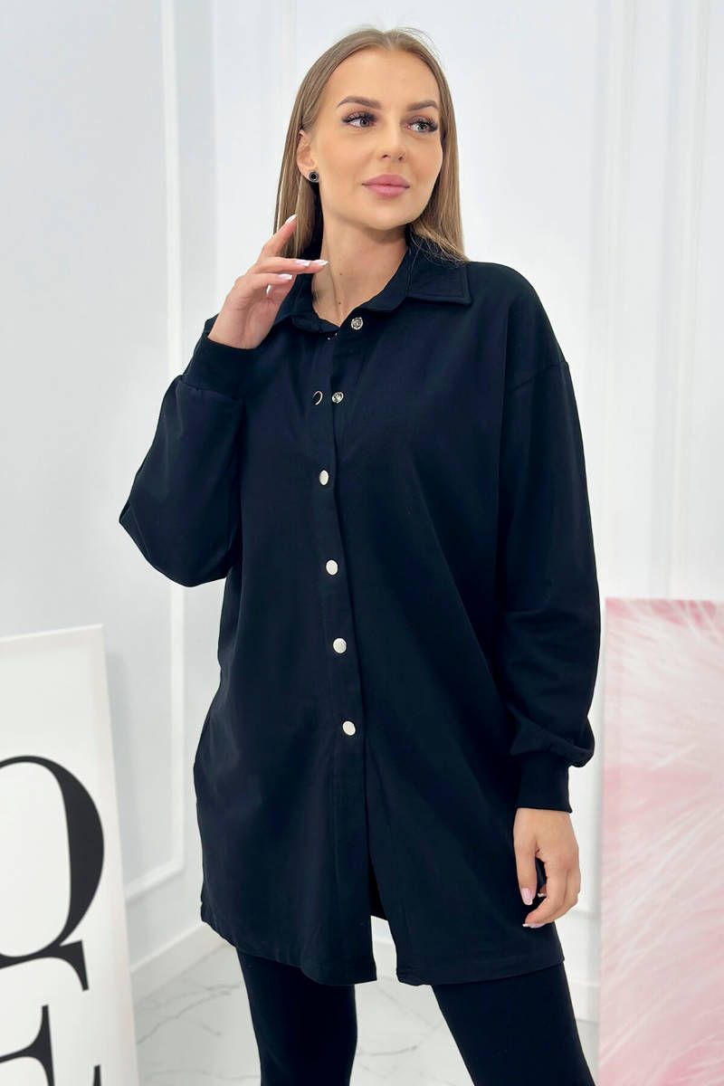3-piece set sweatshirt, top and leggings black - Image 4