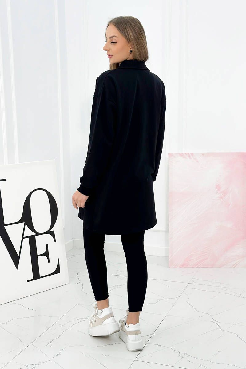 3-piece set sweatshirt, top and leggings black - Image 6