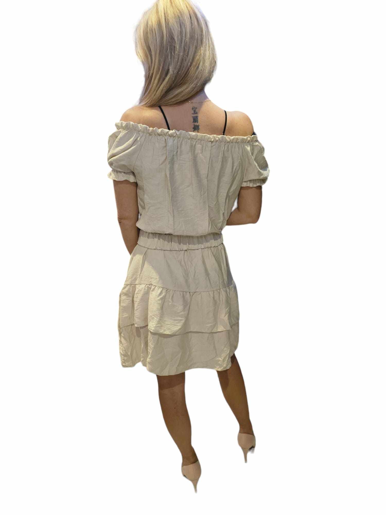 Spanish dress with ruffles, beige - Image 4