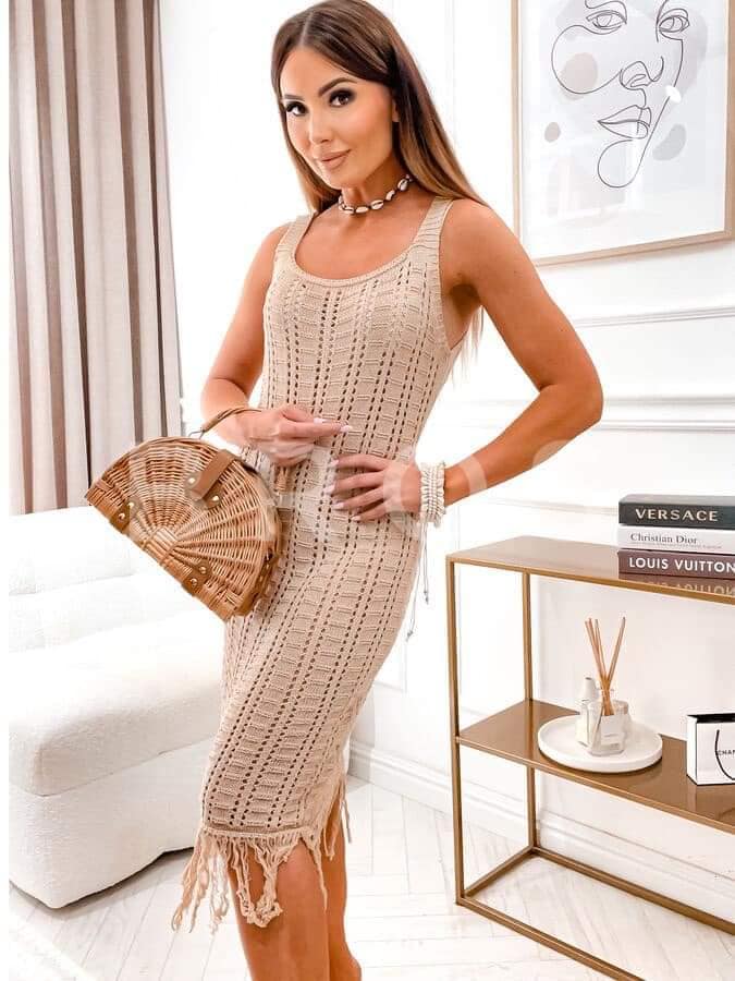 BOHO KNITTED DRESS WITH FRINGES 6-12