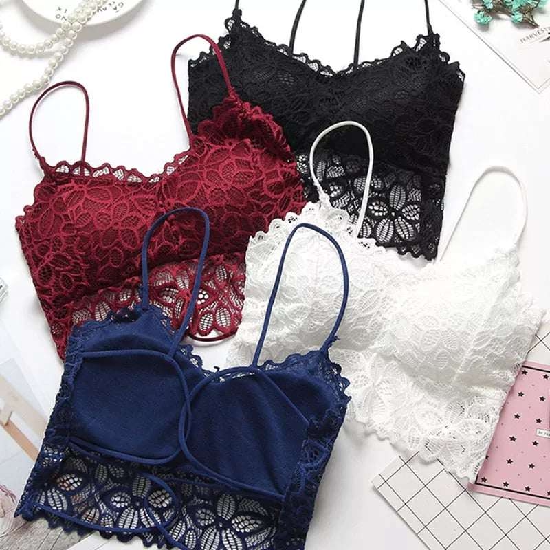 Women's top/bra with thin straps black - Image 3