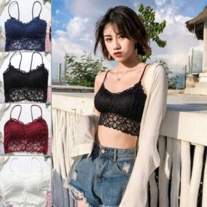 Women's top/bra with thin straps black