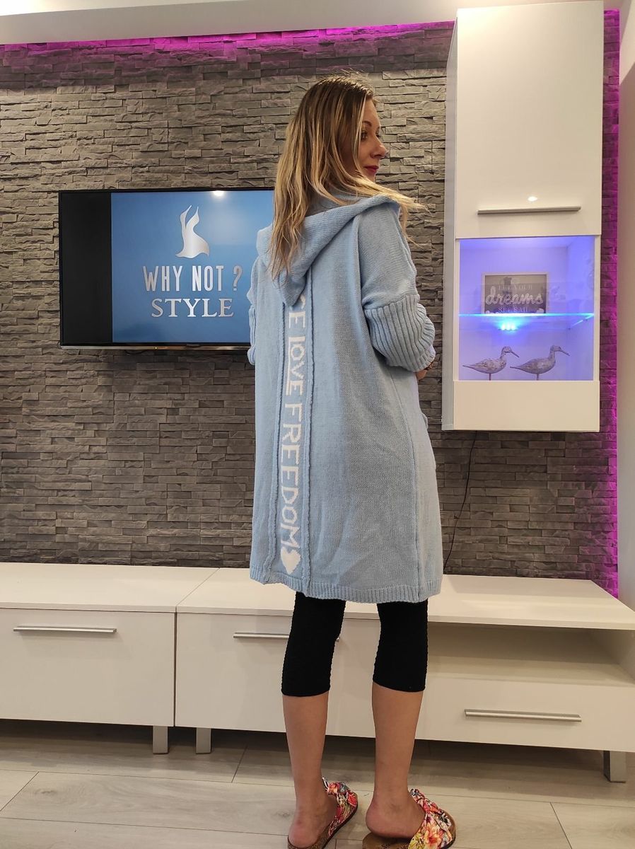 Classic blue sky sweater- cardigan XS-M