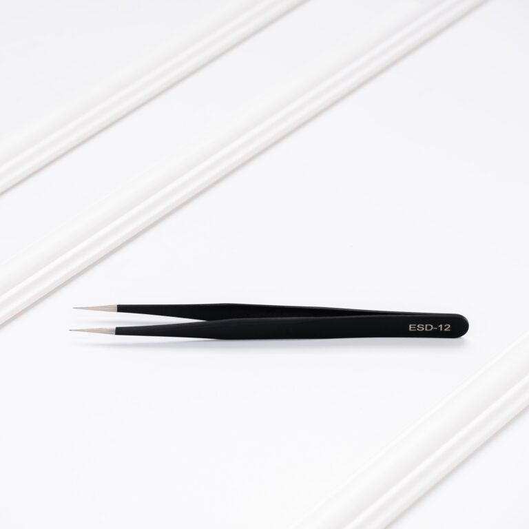 Straight eyelash tweezers, black ESD-12 - Image 7