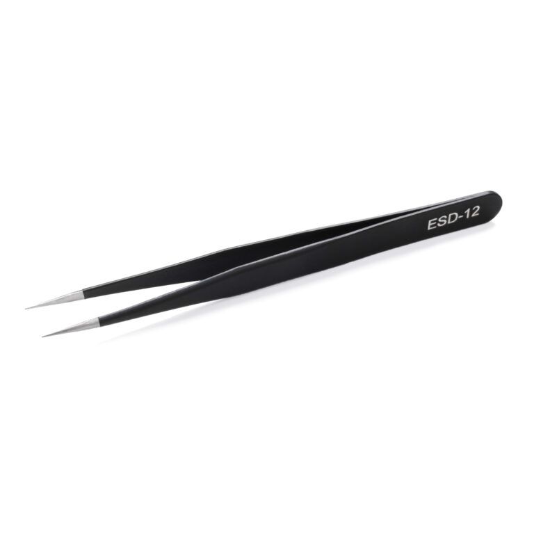 Straight eyelash tweezers, black ESD-12 - Image 2