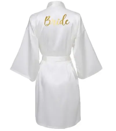 Self Belted Satin Bride Robe M