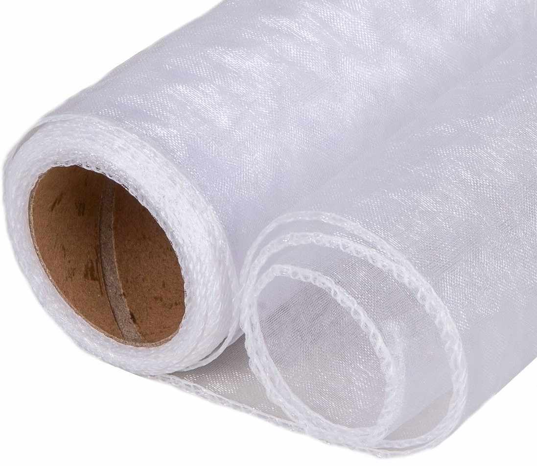 Tulle Roll ,fabric ribbon white - Image 2