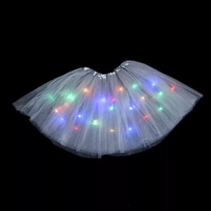 BEAUTIFUL GLOWING LED TULLE SKIRT WHITE age 2-9