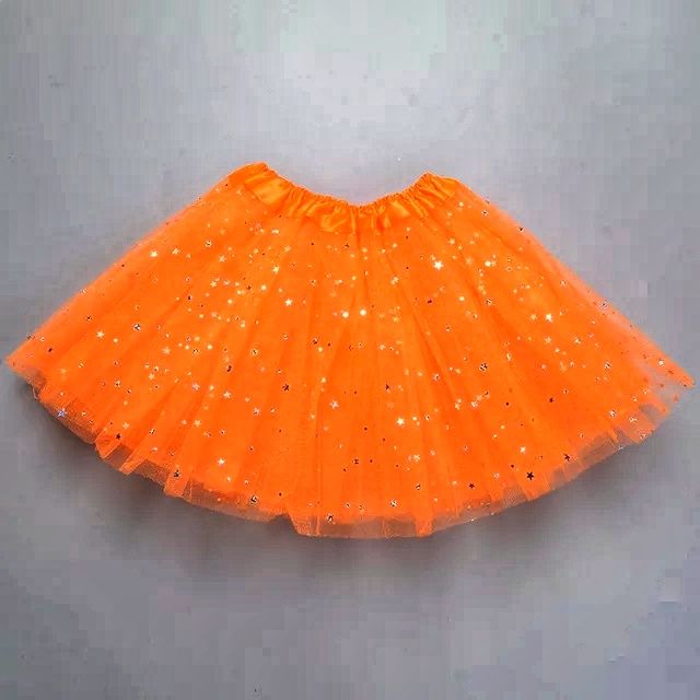 BEAUTIFUL GLOWING LED TULLE SKIRT ORANGE age 2-9 - Image 3