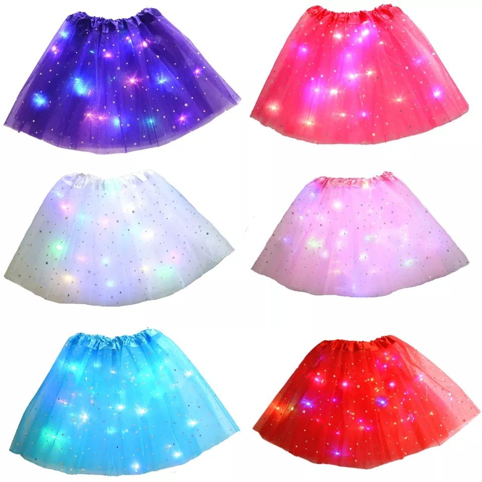 BEAUTIFUL GLOWING LED TULLE SKIRT WHITE age 2-9 - Image 4
