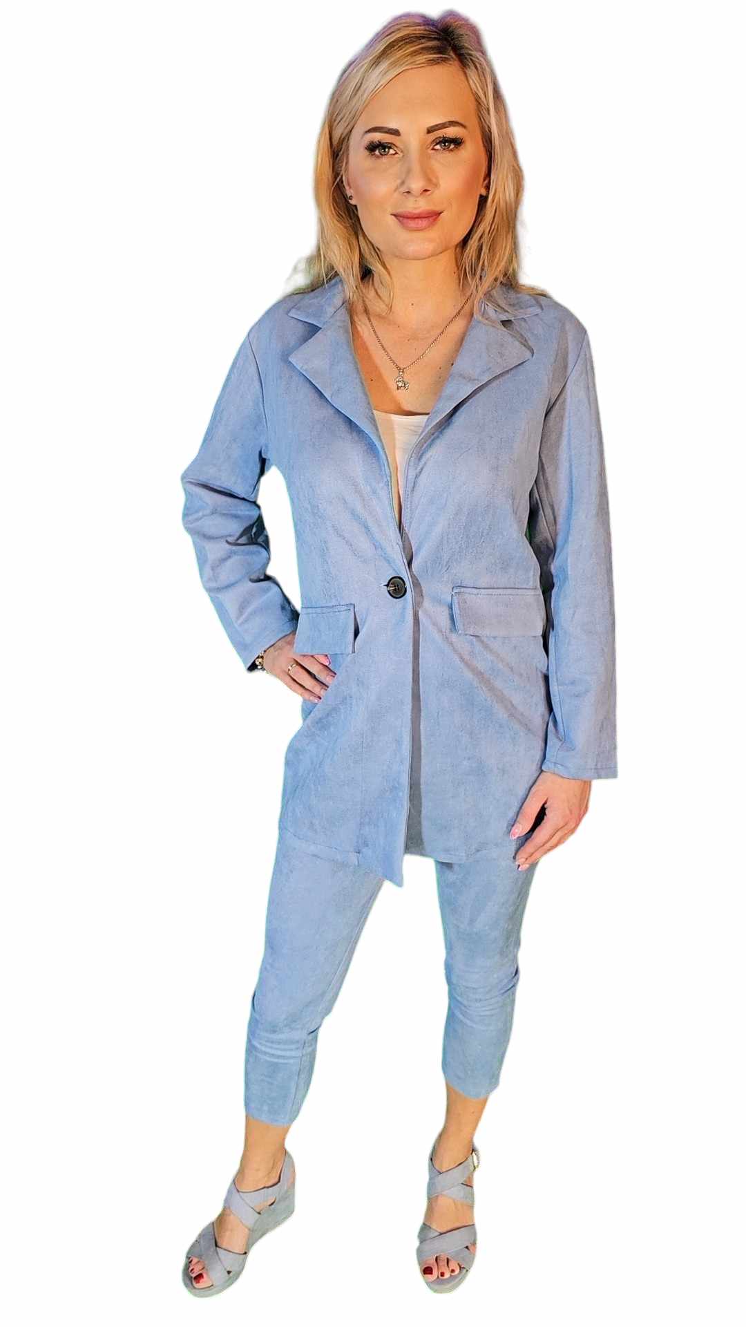 Blazer and trousers blue sky set Xs-M