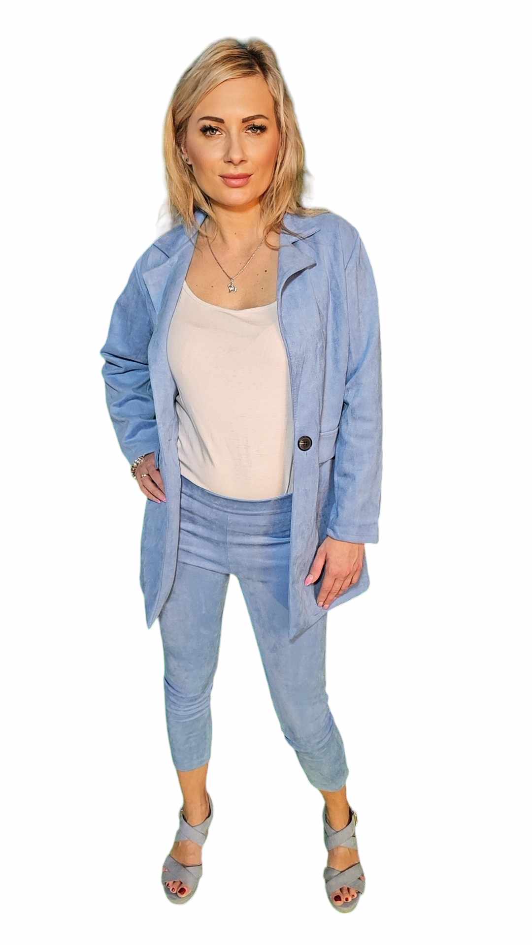 Blazer and trousers blue sky set Xs-M - Image 2