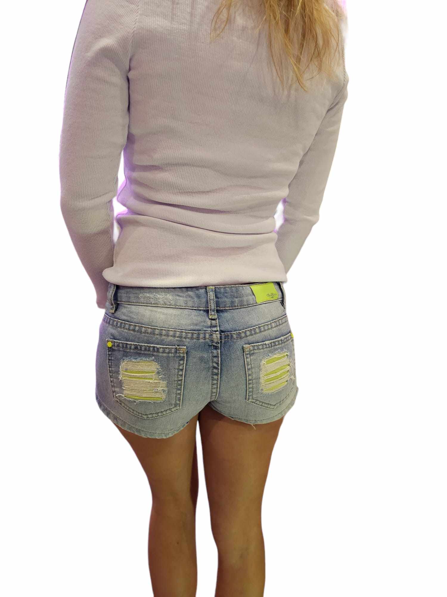 Women's blue neon yellow Shorts XS-34 - Image 7