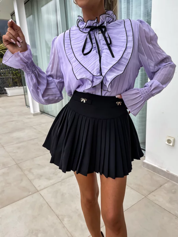 BLACK PLEATED SKIRT AND SHORTS - Image 2