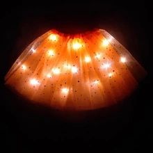 BEAUTIFUL GLOWING LED TULLE SKIRT ORANGE age 2-9