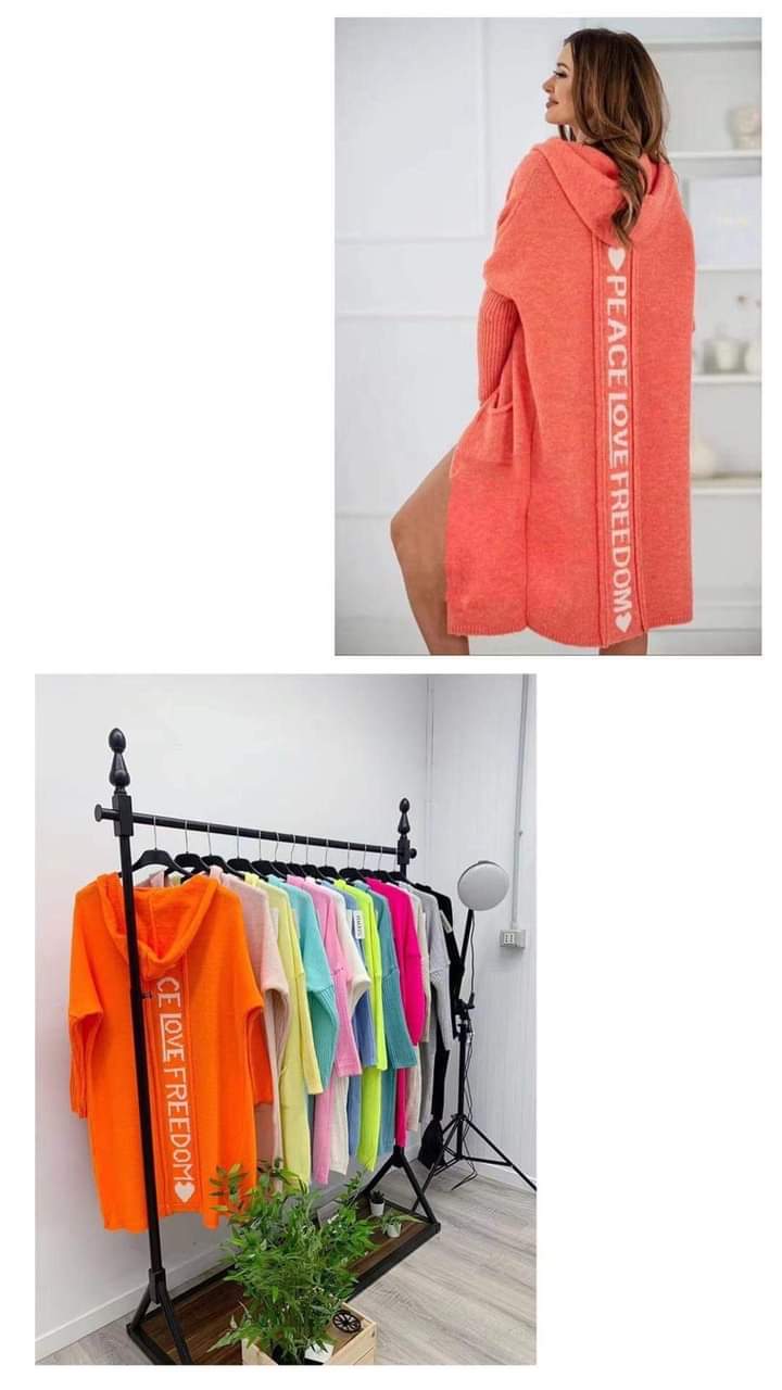 Long Sweater one size orange XS-M - Image 2