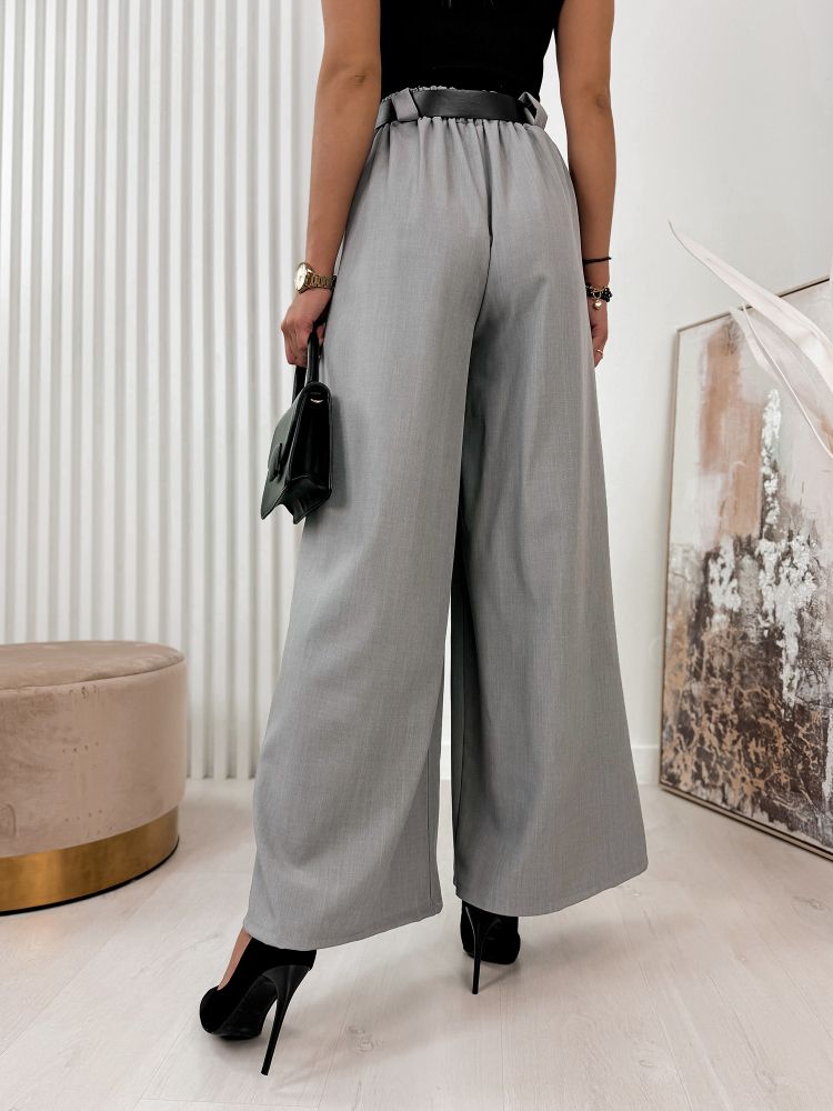 Gray wide leg trousers - Image 5