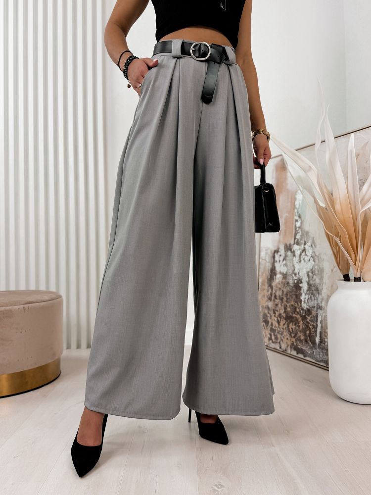 Gray wide leg trousers - Image 3
