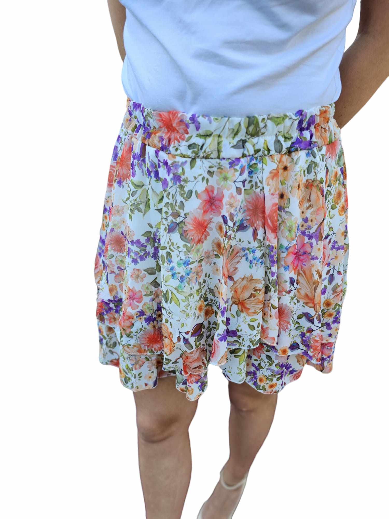 Flared floral skirt with ruffles Xs-Xl - Image 2