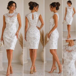 White floral lace dress