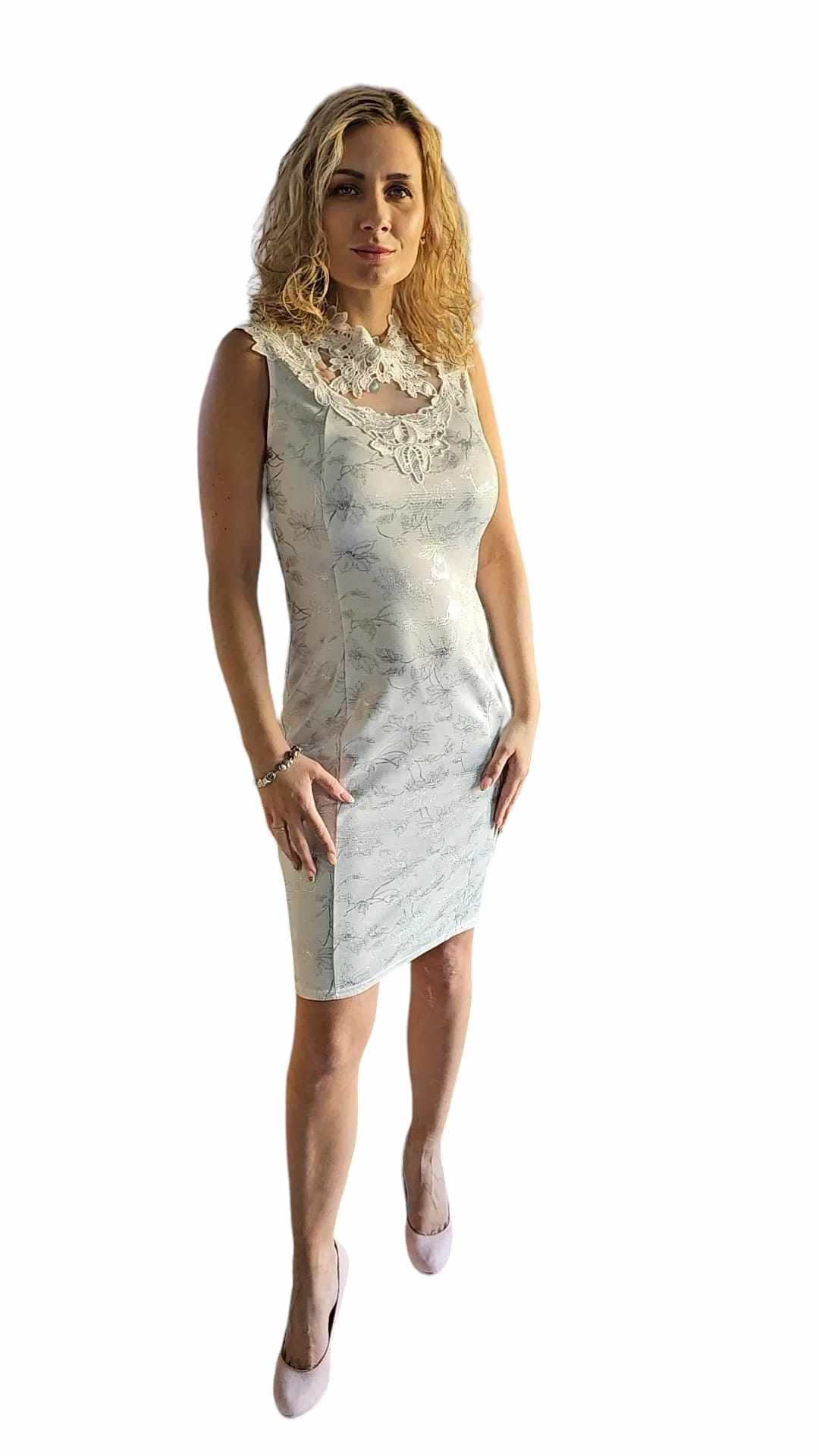 White floral lace dress - Image 2