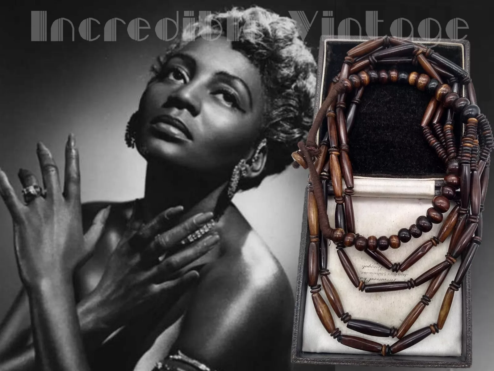 Vintage Gerda Lynggaard Style Multi Strand Dyed Bone Necklace 1950s Boho