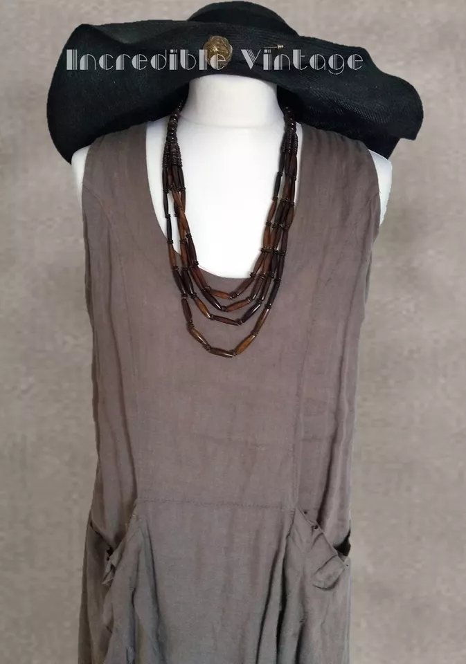 Vintage Gerda Lynggaard Style Multi Strand Dyed Bone Necklace 1950s Boho - Image 2