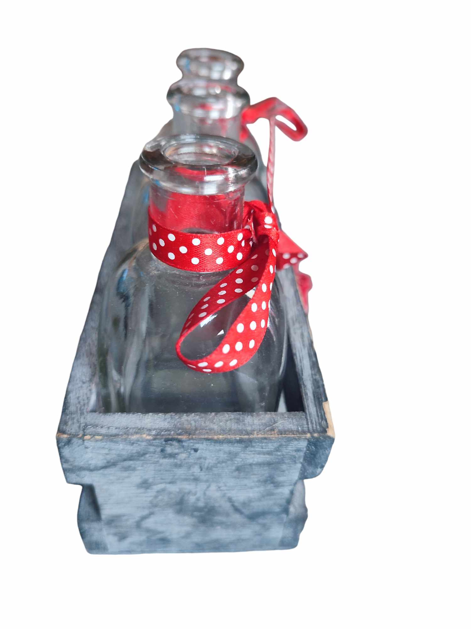 Wooden box with bottles - Image 4