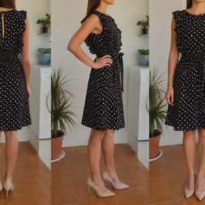 Airy dress with polka dots XS-S