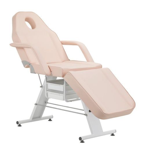 Cama de belleza con cajones spa cosmético rosa claro