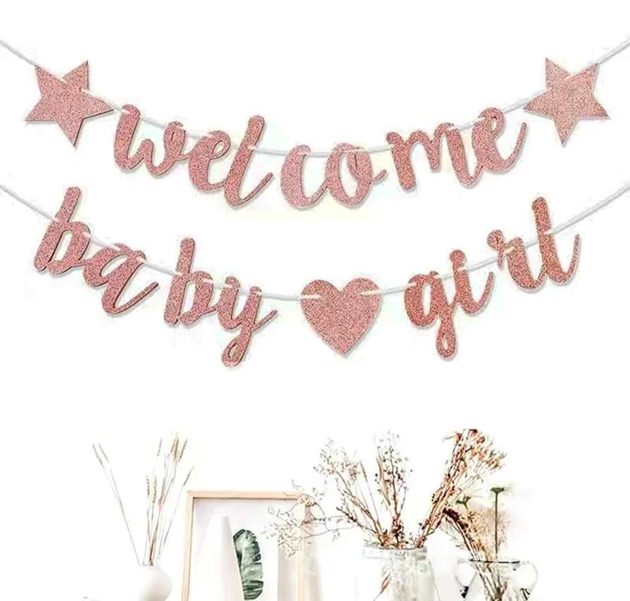 Decoración de fiesta de revelación de género Bienvenida niña - Image 8