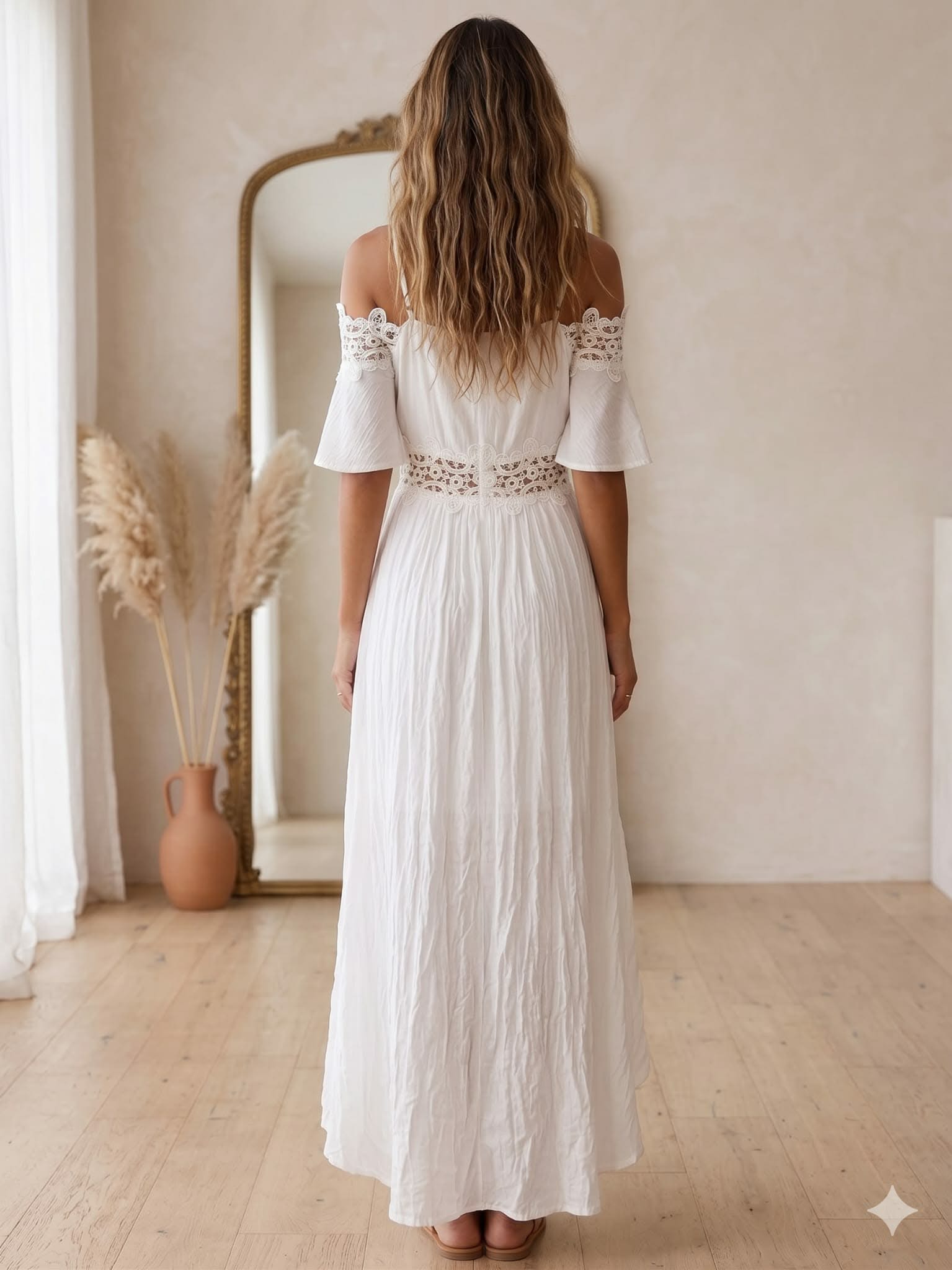 Vestido largo bohemio Luna de encaje, talla 6-8 - Image 3