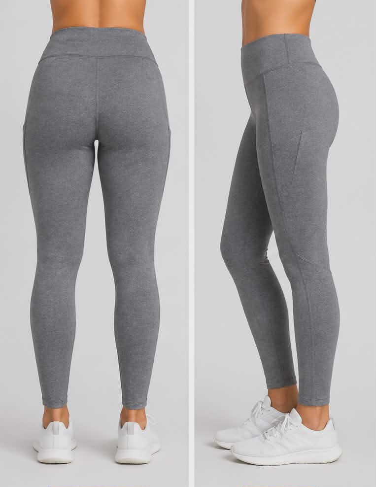 Leggings deportivos grises de talle alto, talla S/M