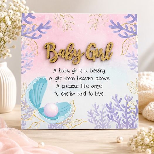 Placa decorativa para bebé niña Un recuerdo de una bebé niña