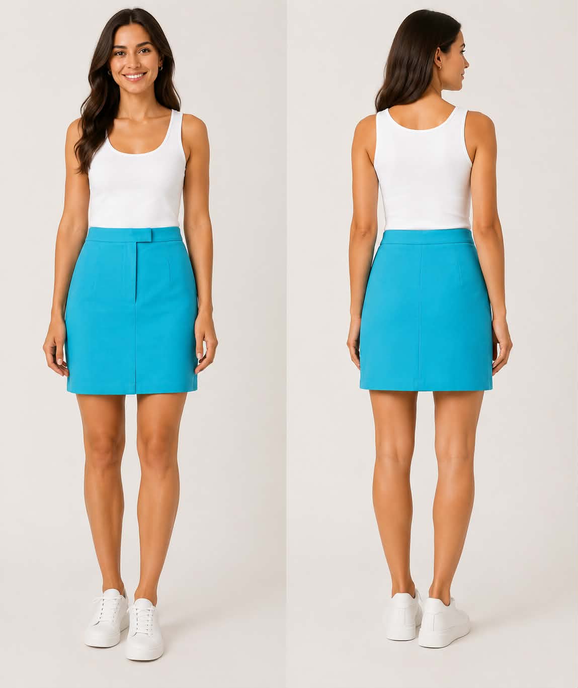 Minifalda turquesa para mujer – Talla 10 - Image 2