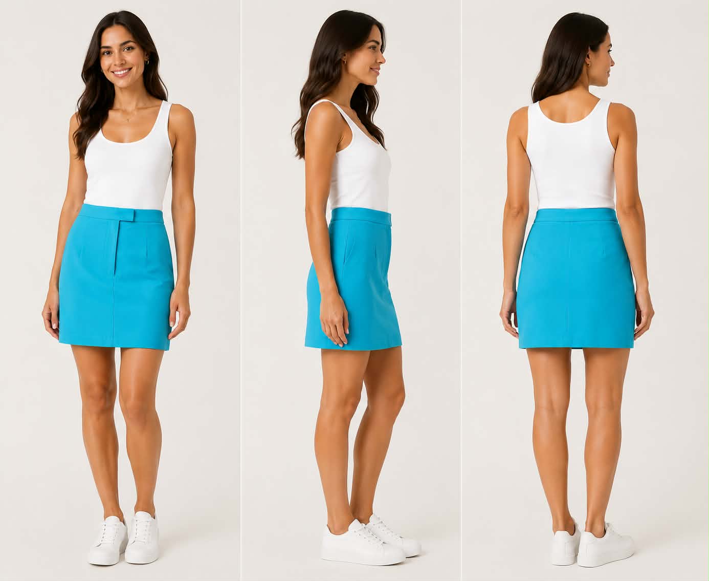Minifalda turquesa para mujer – Talla 10