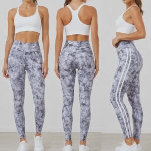 Leggings de tiro alto con estampado de mármol para mujer
