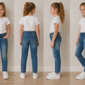 Jeggings de mezclilla elástica para niña con cintura elástica