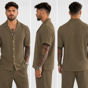 Camisa texturizada Summer Breeze – Marrón