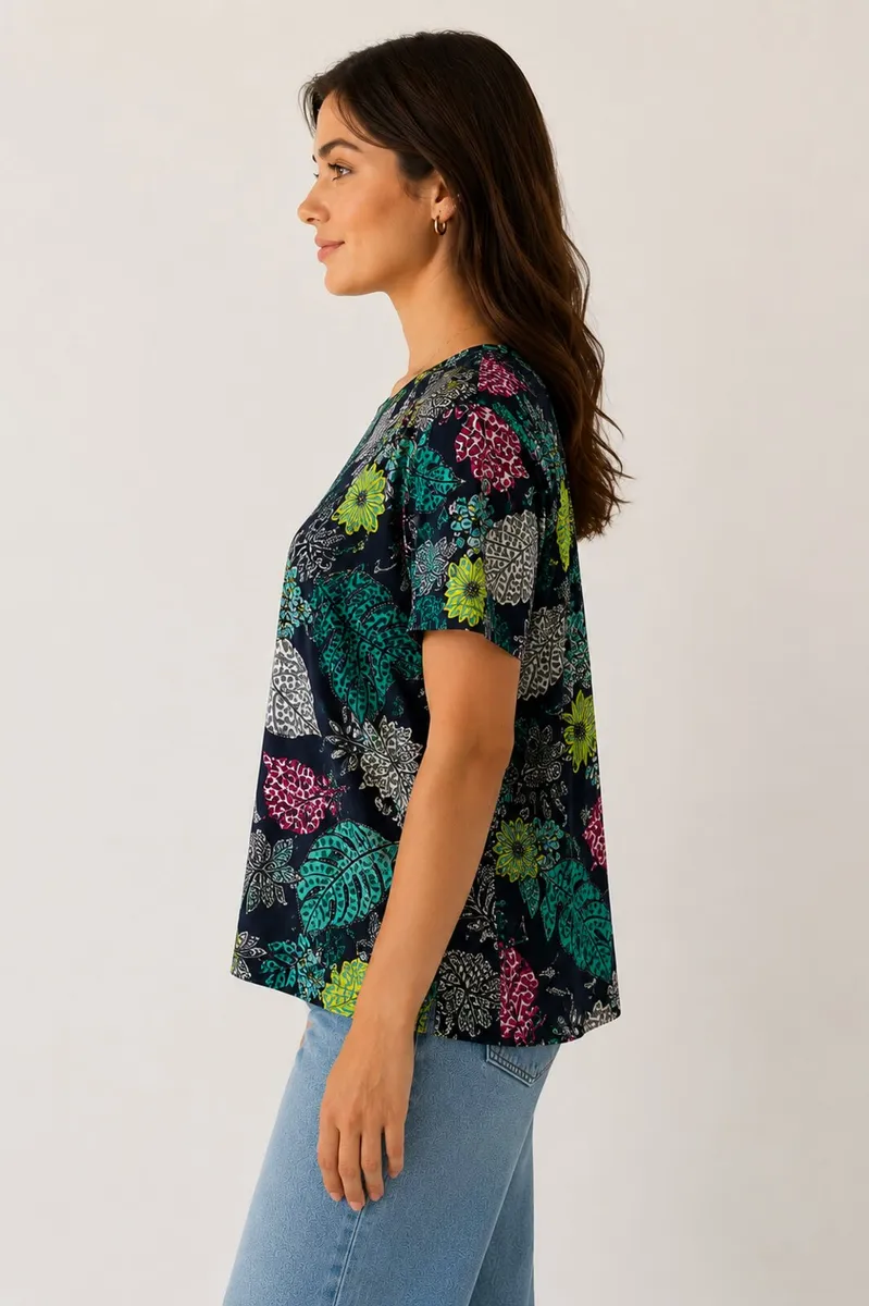 Blusa con estampado floral para mujer – Corte holgado (tallas 12-16) - Image 3