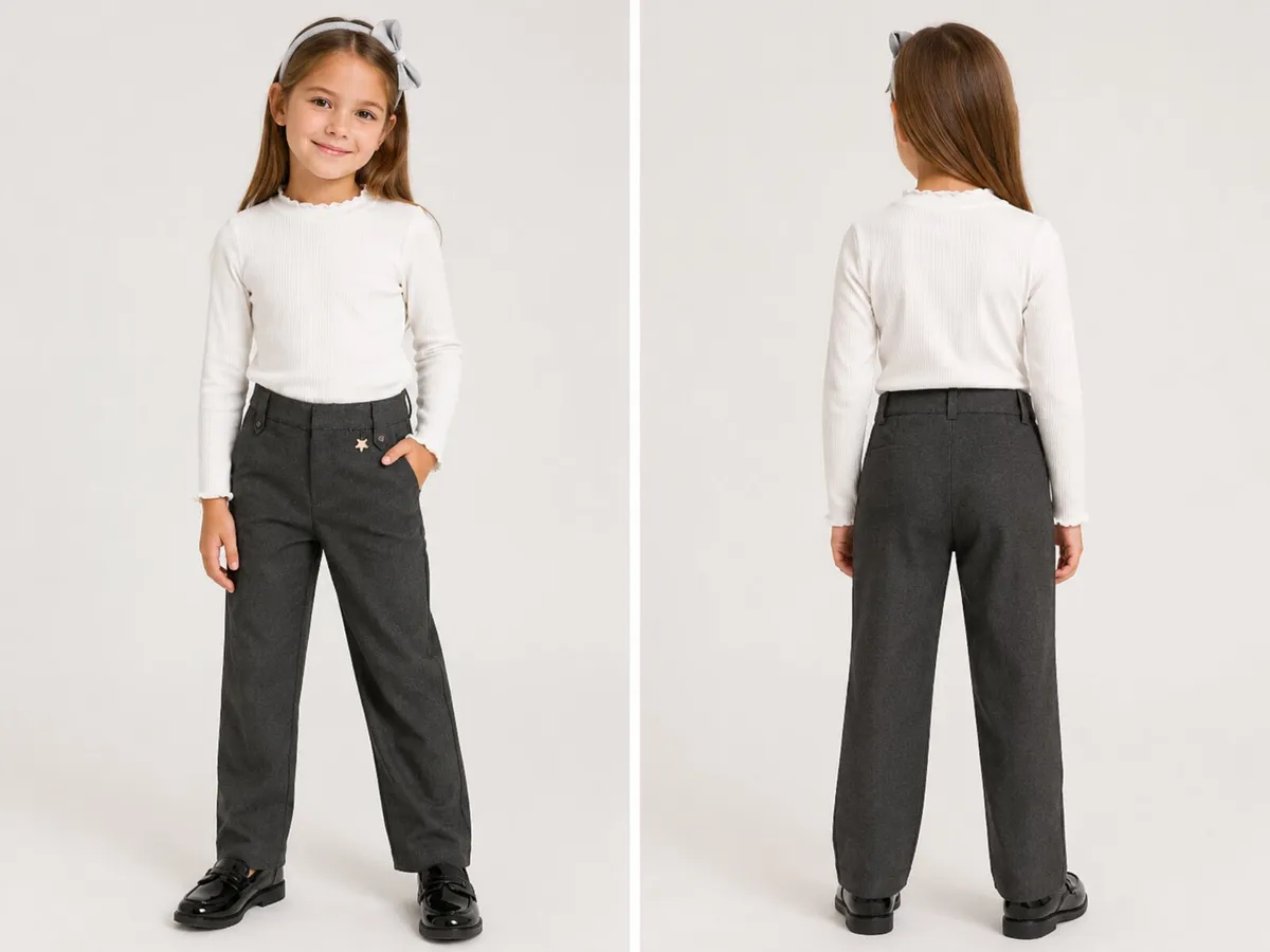 Título: Pantalones escolares grises para niña F&F – Edad 6-7 años
