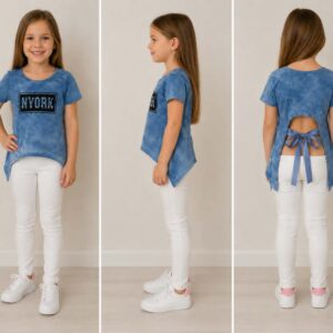 Top azul para niña «NYORK», talla 4-6 (talla única)