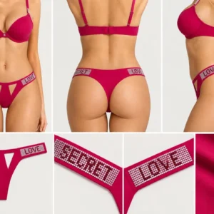 Braguitas brasileñas Fuchsia Secret Love con strass